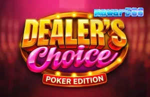 Tampilan meja poker hijau dalam slot Dealer’s Choice: Poker Edition